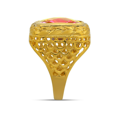 14K Yellow Solid Gold Mens Ruby Pinky Ring 8.00 Ctw